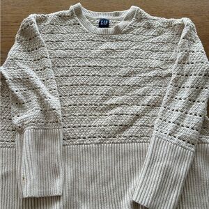 GAP Split Hem Cream Sweater LP